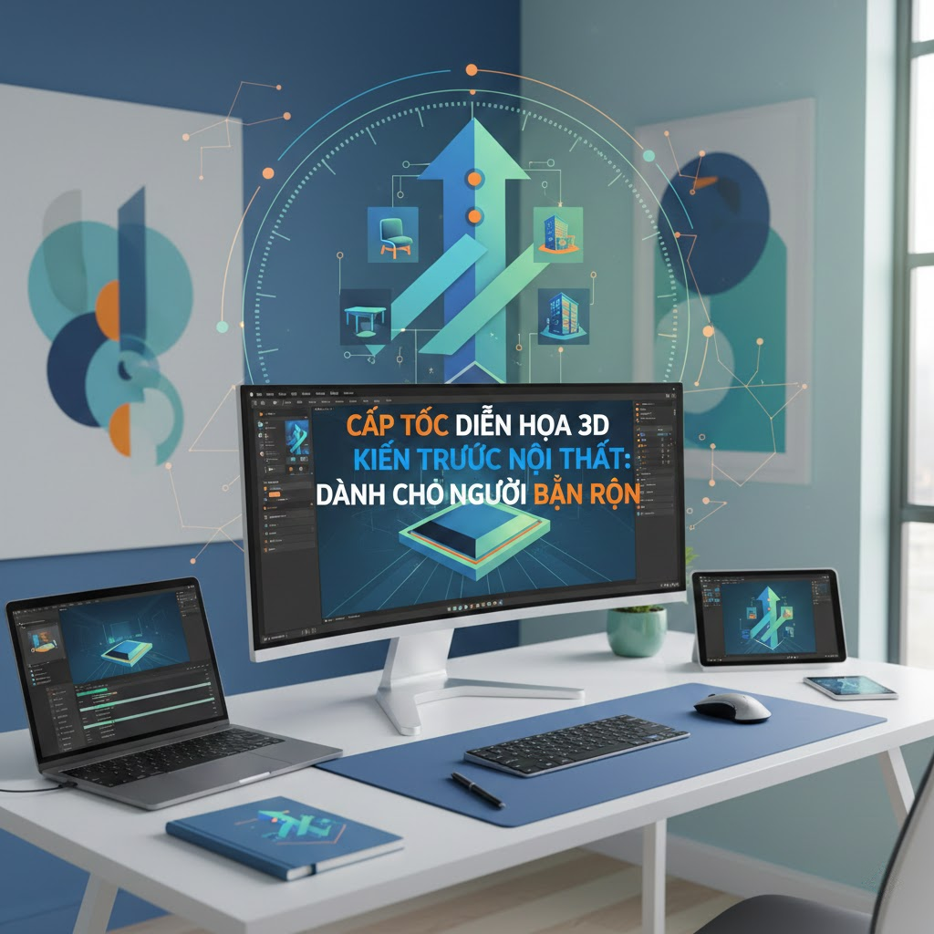 Cấp tốc diễn họa 3d kiến trúc nội thất: Dành Cho Người Bận Rộn