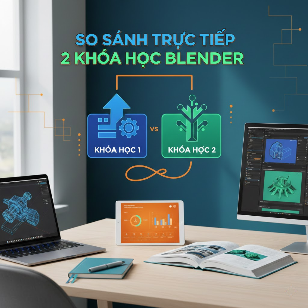 So Sánh Trực Tiếp 2 Khóa Học Blender