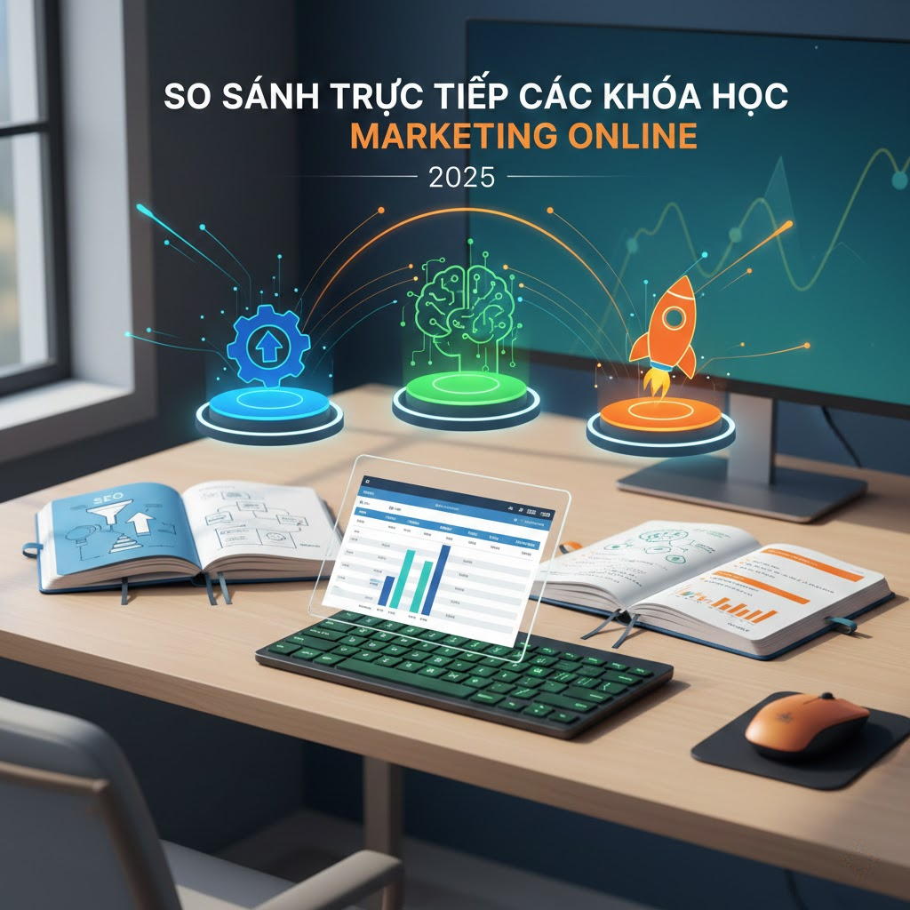 So Sánh Trực Tiếp Các Khóa Học Marketing Online