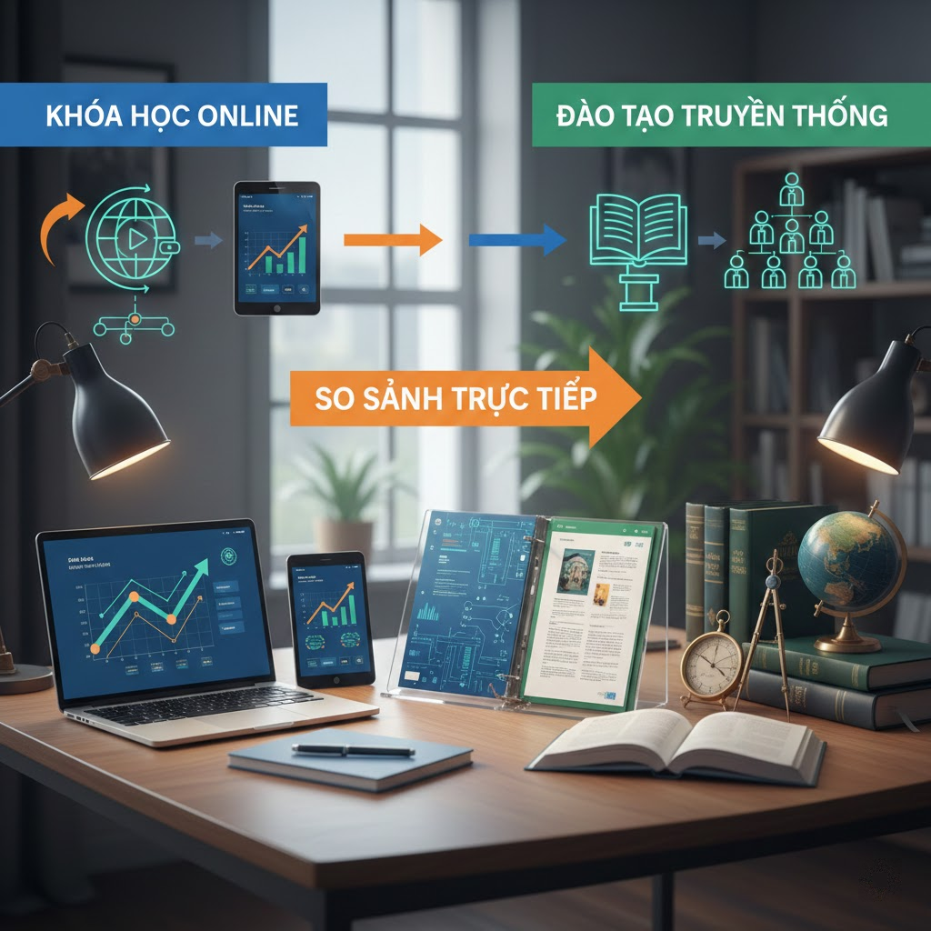 So sánh trực tiếp: Khóa học Online vs Đào tạo truyền thống